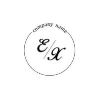 Initial EX logo monogram letter minimalist vector