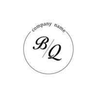 Initial BQ logo monogram letter minimalist vector