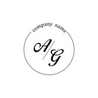 Initial AG logo monogram letter minimalist vector