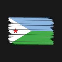 Djibouti Flag Brush Strokes. National Flag vector