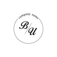 Initial BU logo monogram letter minimalist vector