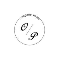 Initial OP logo monogram letter minimalist vector