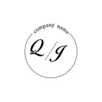 Initial QJ logo monogram letter minimalist vector