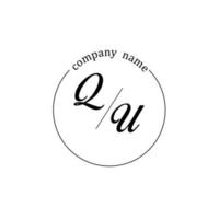 Initial QU logo monogram letter minimalist vector