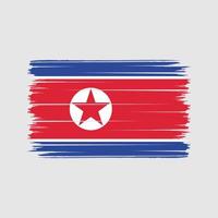 trazos de pincel de bandera de corea del norte. bandera nacional vector