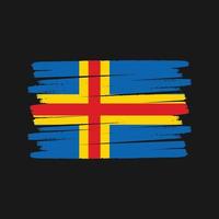 pincel de bandera de las islas aland. bandera nacional vector