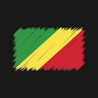 trazos de pincel de la bandera del congo. bandera nacional vector