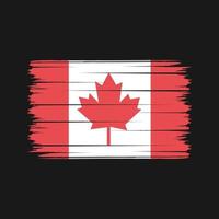 trazos de pincel de la bandera de canadá. bandera nacional vector