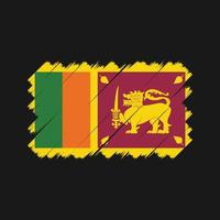 Sri Lanka Flag Brush. National Flag vector