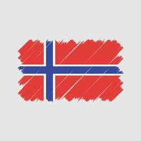 cepillo de bandera de noruega. bandera nacional vector