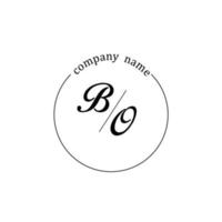 Initial BO logo monogram letter minimalist vector