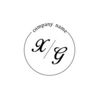 Initial XG logo monogram letter minimalist vector