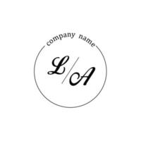 Initial LA logo monogram letter minimalist vector