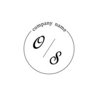 Initial OS logo monogram letter minimalist vector