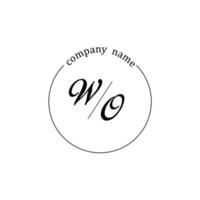 inicial wo logo monograma carta minimalista vector