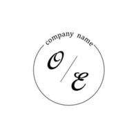 Initial OE logo monogram letter minimalist vector