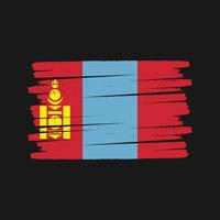 pincel de bandera de mongolia. bandera nacional vector