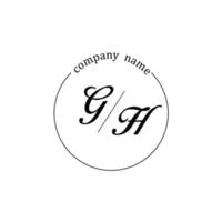 Initial GH logo monogram letter minimalist vector