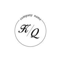 Initial KQ logo monogram letter minimalist vector