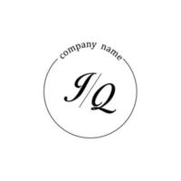 Initial JQ logo monogram letter minimalist vector