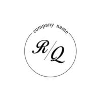 Initial RQ logo monogram letter minimalist vector
