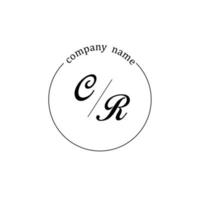 Initial CR logo monogram letter minimalist vector