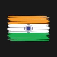 trazos de pincel de la bandera india. bandera nacional vector