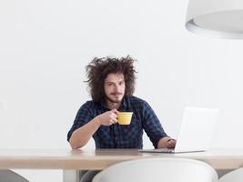 man working from home photo