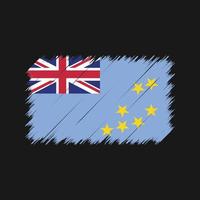 trazos de pincel de la bandera de tuvalu. bandera nacional vector