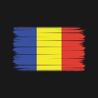 trazos de pincel de bandera de rumania. bandera nacional vector