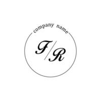 Initial FR logo monogram letter minimalist vector