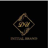 initial DU handwritten luxury letter template vector