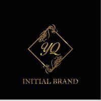 initial YQ handwritten luxury letter template vector