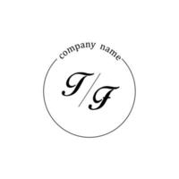 Initial TF logo monogram letter minimalist vector