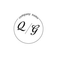 Initial QG logo monogram letter minimalist vector