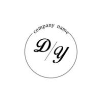 Initial DY logo monogram letter minimalist vector