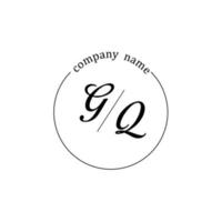 Initial GQ logo monogram letter minimalist vector