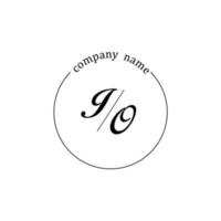 Initial IO logo monogram letter minimalist vector