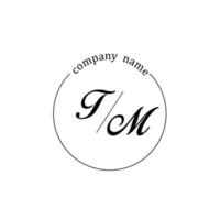 Initial TM logo monogram letter minimalist vector