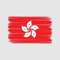 trazos de pincel de bandera de hong kong. bandera nacional vector