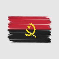 trazos de pincel de la bandera de angola. bandera nacional vector