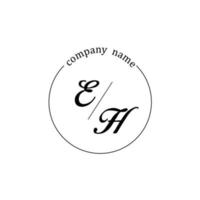 Initial EH logo monogram letter minimalist vector