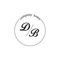 Initial DB logo monogram letter minimalist vector