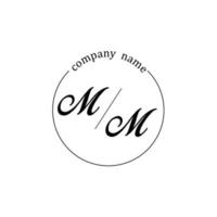 Initial MM logo monogram letter minimalist vector