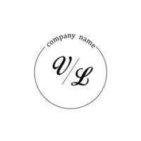 Initial VL logo monogram letter minimalist vector