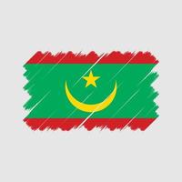 cepillo de bandera de mauritania. bandera nacional vector