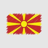 trazos de pincel de la bandera de macedonia del norte. bandera nacional vector