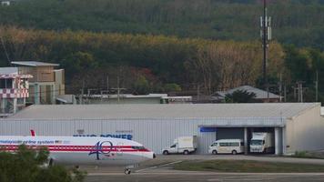 Malaysian Airline System taxiing at Phuket video