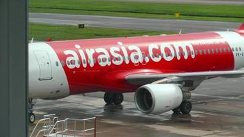 Airplane of AirAsia arrival video