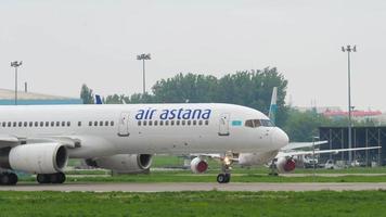 Airplane of Air Astana taxiing video